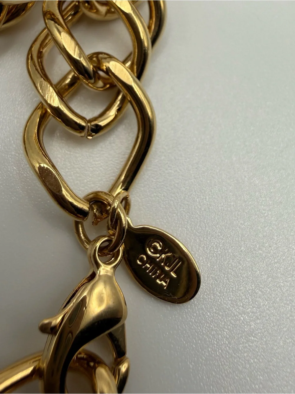 Kenneth Jay Lane Polished Gold-Tone Double Link Necklace